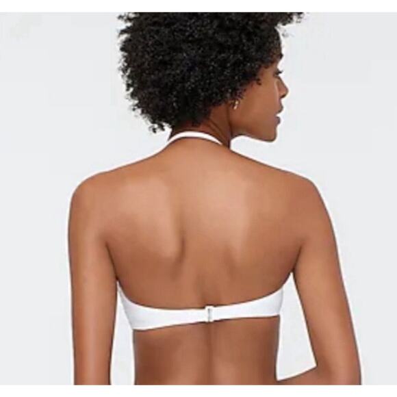J Crew Bikini Top 36D Bathing Suit Strapless Navy Padded‎ Underwire Bandeau NWT - Picture 3 of 13